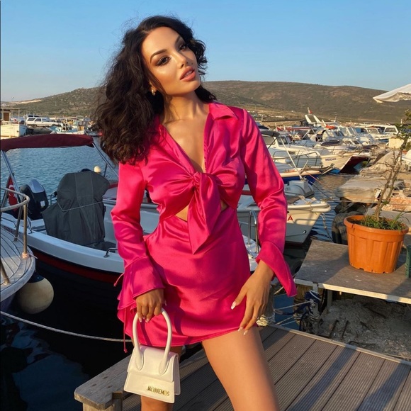 Zara SATIN EFFECT MINI DRESS - Picture 2 of 16